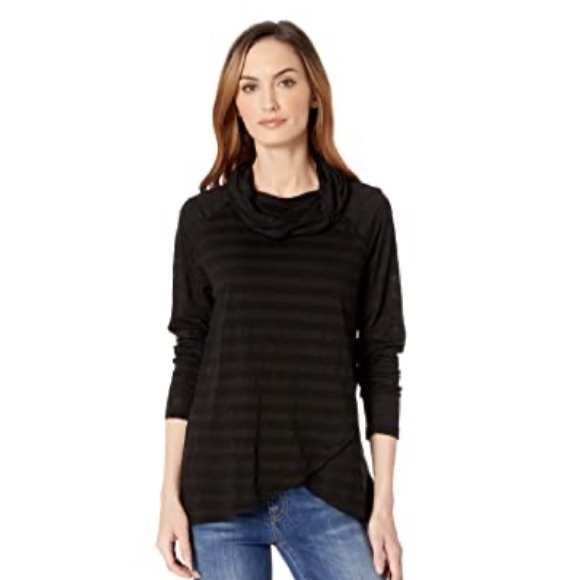 Mod-o-Doc Tonal Tencel Striped Cowl Neck Tunic - Picture 4 of 4